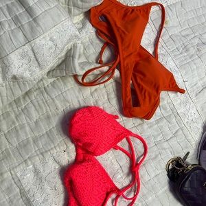 Two small bathing suit tops